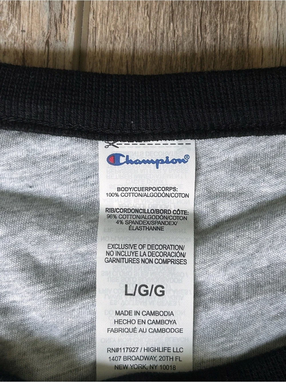 Champion Gridiron Reversible T-Shirt Black & Light Gray Men’s Size Large - Picture 6 of 8